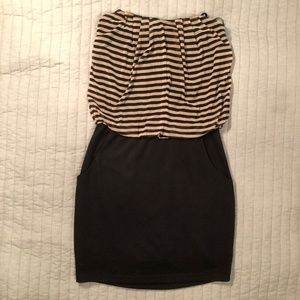 Strapless Striped Mini Dress